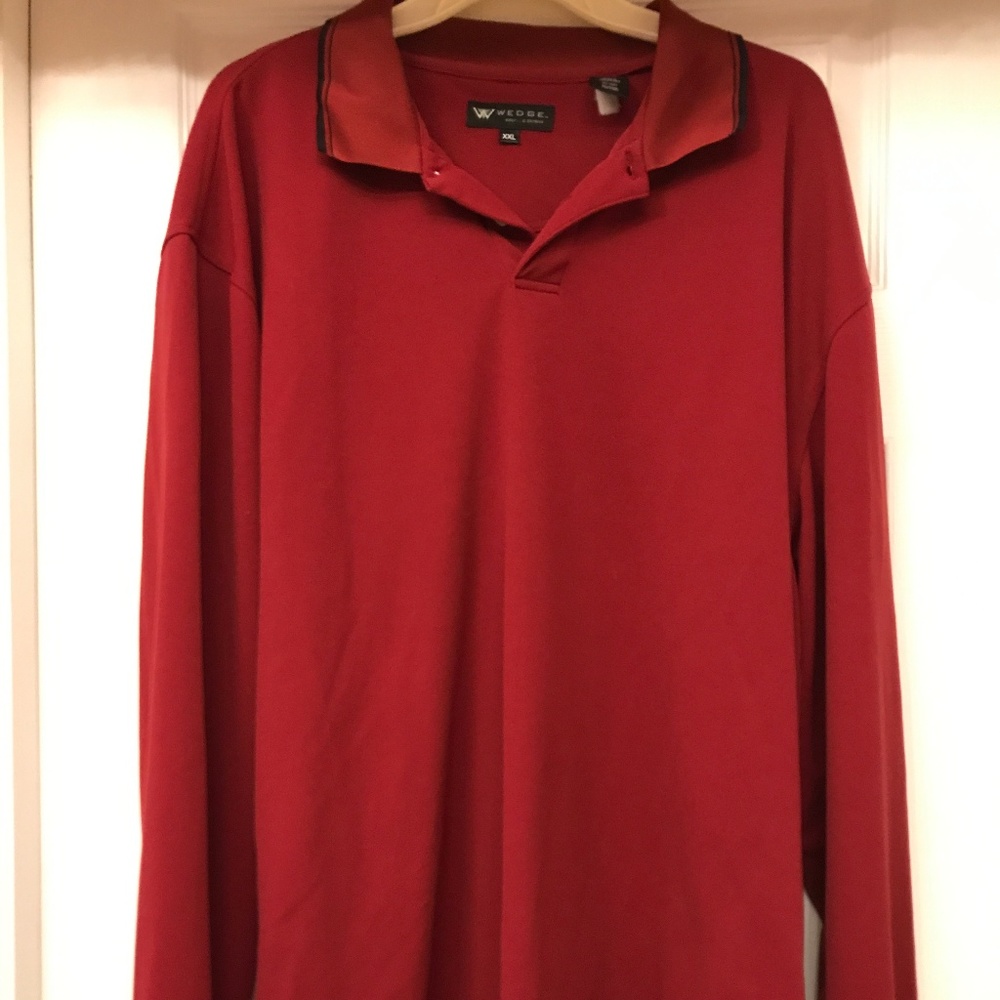 Men's XXL Long sleeve Red Golf Shirt
